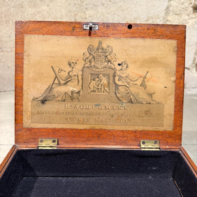 19th-Century English Artist's Watercolour Mahogany Box R. Ackermann For Sale - Image 10 of 14
