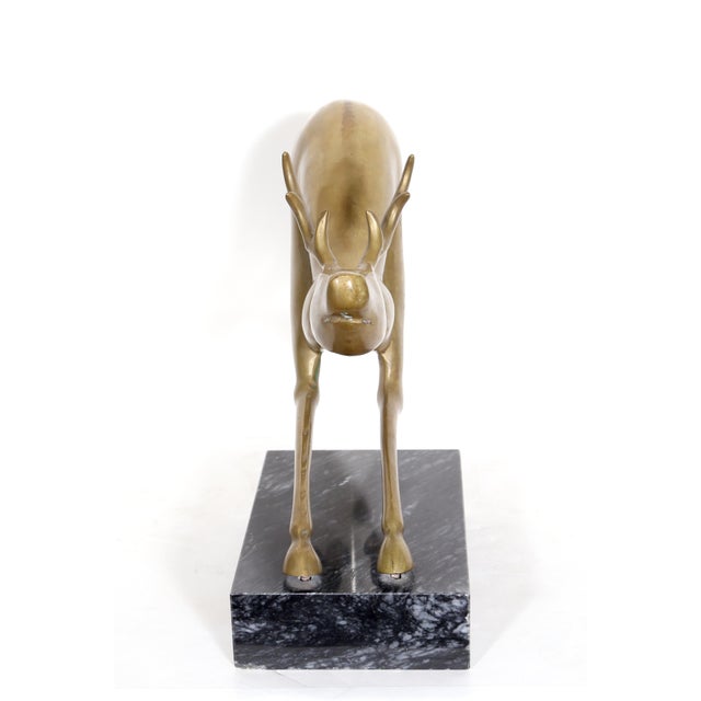 Art Deco Reindeer Bronze Sculpture, Hattakitkosol Somchai For Sale - Image 3 of 9