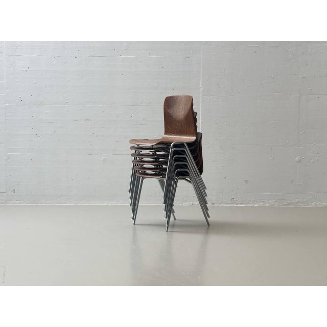 Stacking Chair with Pagholz Shell from Thur-Op-Seat, West Germany, 1970s For Sale - Image 15 of 18