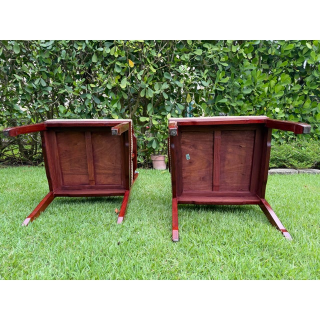 Vintage Chinese Ming Style Rosewood Official’s Hat Armchairs, Pair For Sale - Image 11 of 18