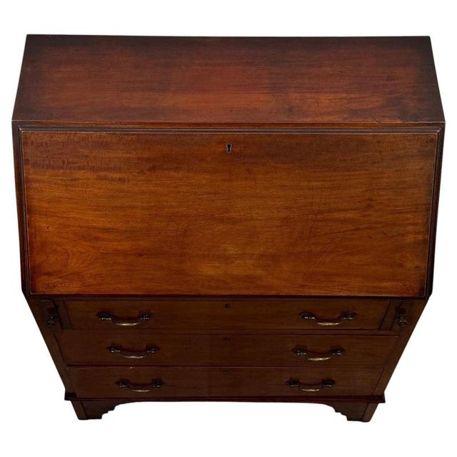 20th Century Edwardian English Mahogany Bureau, 1890s For Sale - Image 6 of 14