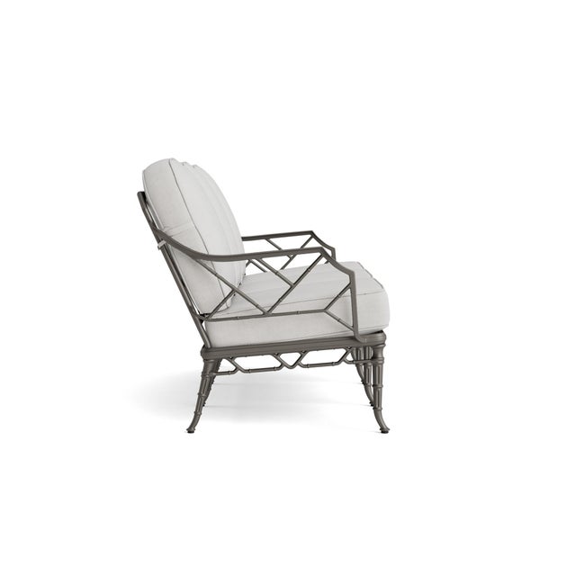 Contemporary Brown Jordan Calcutta Sofa, Mica frame with Fusion Dove fabric For Sale - Image 3 of 11