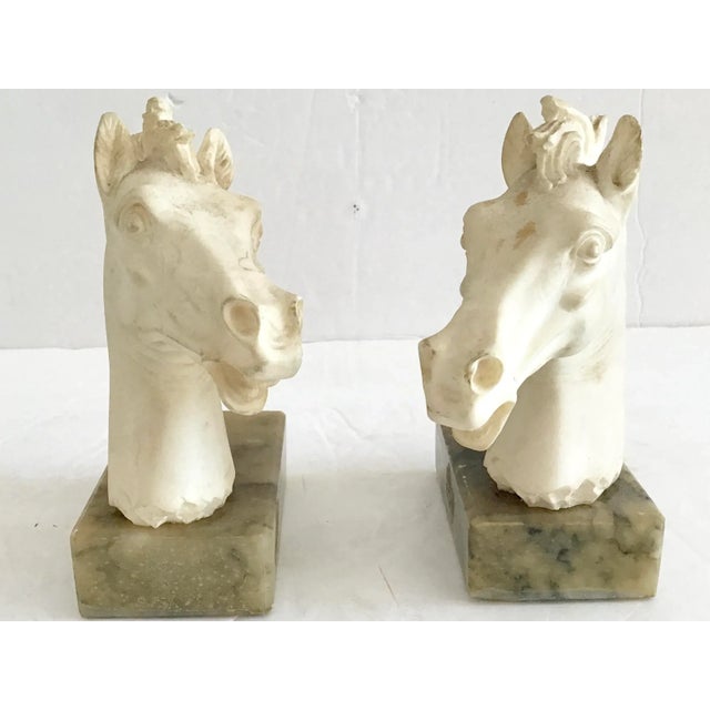 1950s Marble Base Horses Sculptures - a Pair For Sale - Image 5 of 9