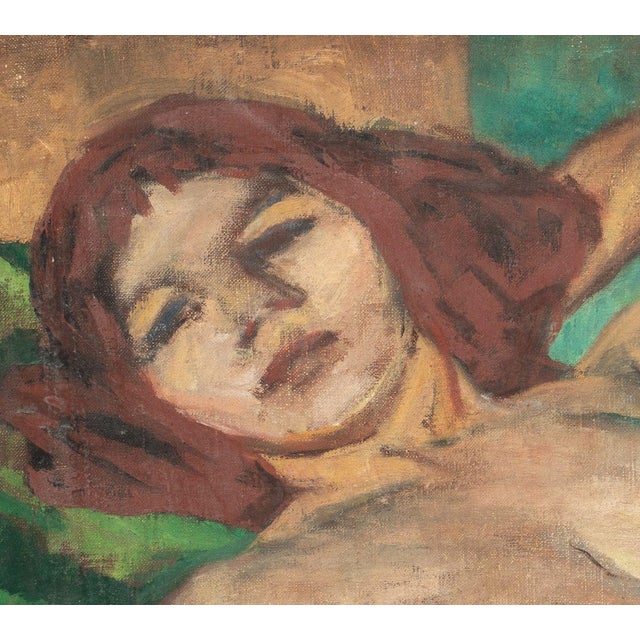 Hamilton (American, XX), Reclining Female Nude, Oil on Canvas, signed "Hamilton" to verso, wood frame. Image: 20.5" H x...