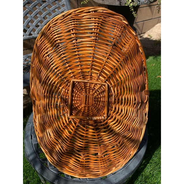 Vintage French Flower Gathering Harvest Basket For Sale - Image 9 of 9