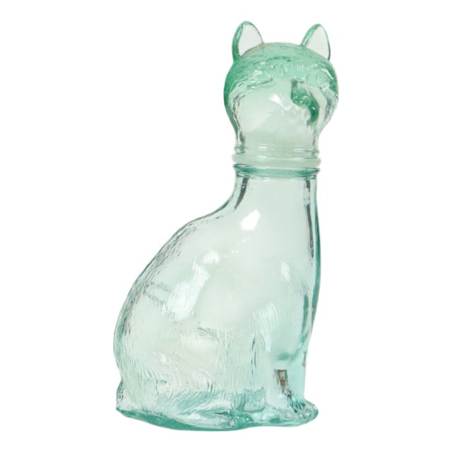Small Glass Cat Carafe by Vetreria Etrusca Glassware, 1960s For Sale