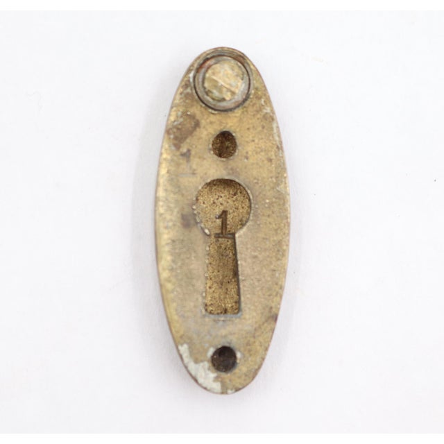 Traditional Reclaimed Plain Oval 1.75 In. Brass Keyhole Cover For Sale - Image 3 of 3