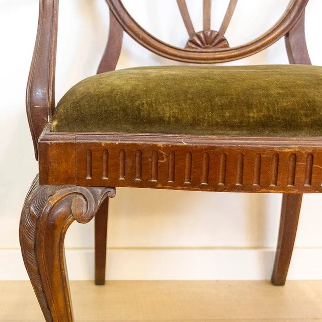 Vintage Sheraton Style Spanish Mahogany Armchairs, 1940s, Set of 4 For Sale - Image 16 of 18