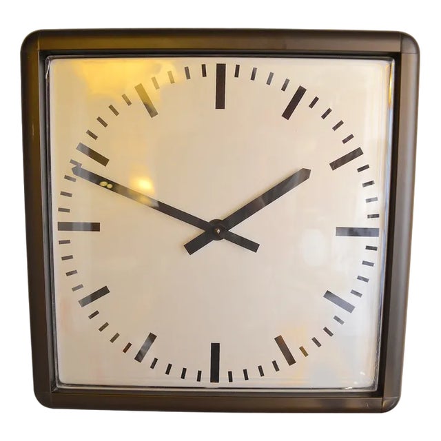Industrial Brutalist Wall Clock, 1988 For Sale