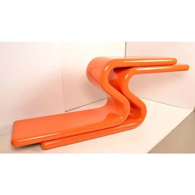 Modern Sculptural Console Table in "Hermes" Orange Lacquer For Sale In New York - Image 6 of 11