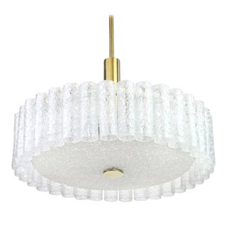 Large German Murano Ice Glass Tubes Chandelier by Doria, 1970s For Sale