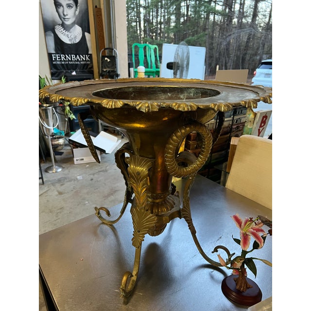 Brass Large Vintage Brass Detailed Samovar and Decorative Stand, Champagne Bucket, Bowl For Sale - Image 8 of 12