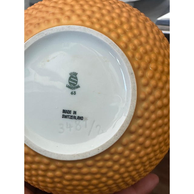 Mid-Century Modern Swiss Orange Ceramic Vase For Sale In West Palm - Image 6 of 14