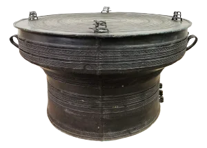 Southeast Asian Bronze Rain Drum Side Table