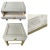 Modern Pair of Modern Gray Linen Fabric Wrapped (And Sealed) Side/End Tables or Nightstands With Champagne Metal Legs For Sale - Image 3 of 3