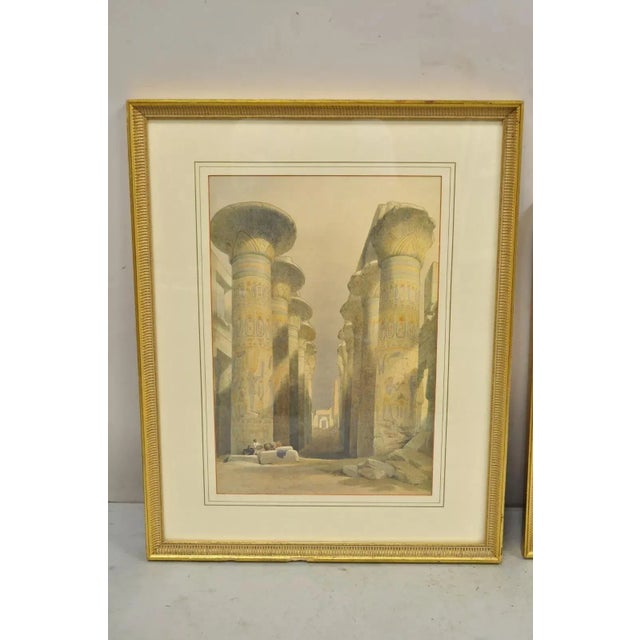 Vintage 1990s Metropolitan Museum of Art (2) David Roberts Roman Framed Lithograph Prints and (1) Cubiculum (bedroom) from...