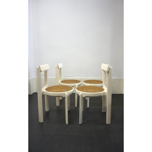 Italian White Lacquered Chairs, 1970s, Set of 4 For Sale - Image 6 of 12
