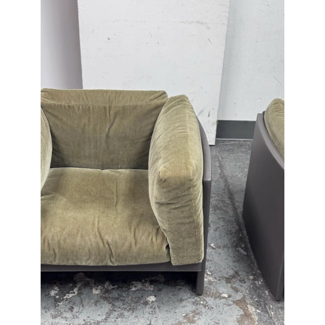 Textile Tito Agnoli for Poltrona Frau La Capanelle Club Chairs, Pair For Sale - Image 7 of 12