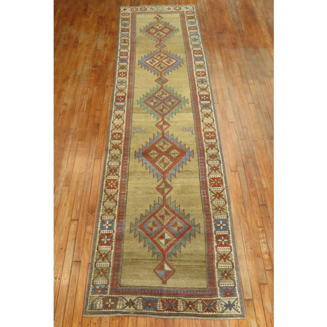 Antique Zabihi Collection Persian Bakshaish Runner - 3'4" x 14'1" For Sale - Image 10 of 10