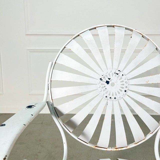 1940's Century Francois Carre "Sunburst" Spring Garden Armchairs - Set of 4 For Sale - Image 10 of 11