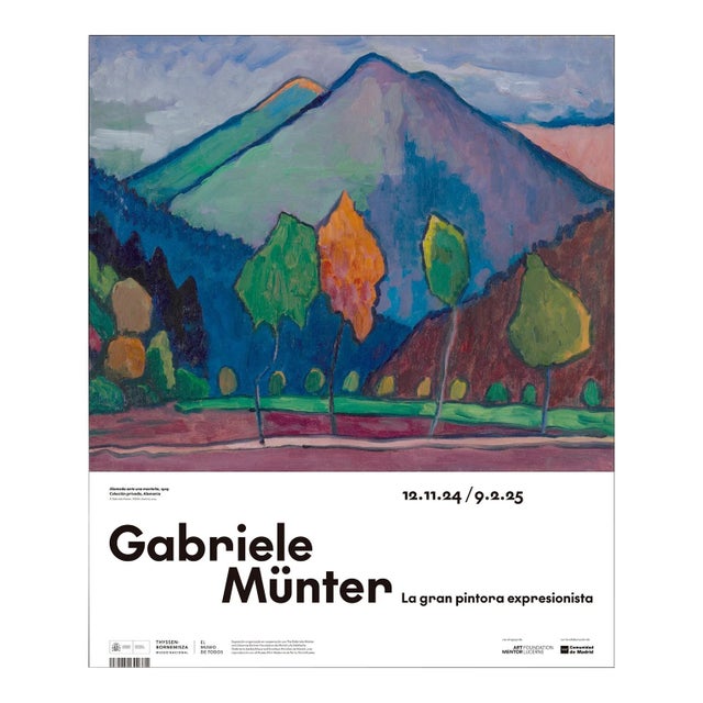 Gabriele Münter Lane in Front of a Mountain Poster For Sale
