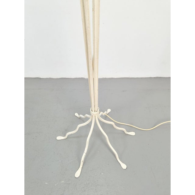 Ivory 20th Century French Wrought Iron Floor Lamp, 1930 For Sale - Image 8 of 9