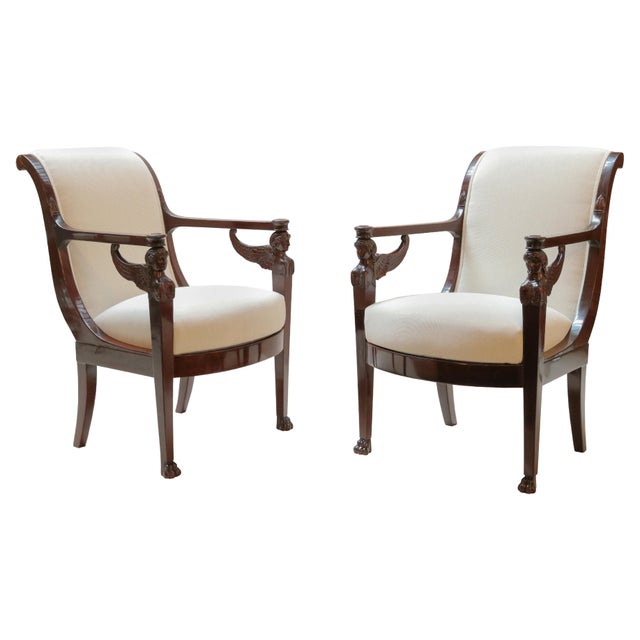 Pair of Empire Armchairs with Caryatids by Henri Jacob, France circa 1800-05 For Sale - Image 9 of 18