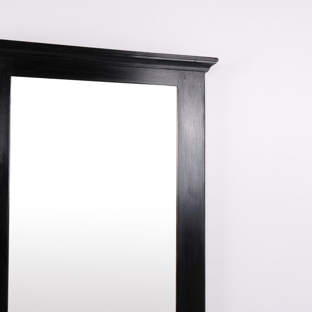 Mirror with Black Painted Pine Frame, 1940s For Sale - Image 3 of 7
