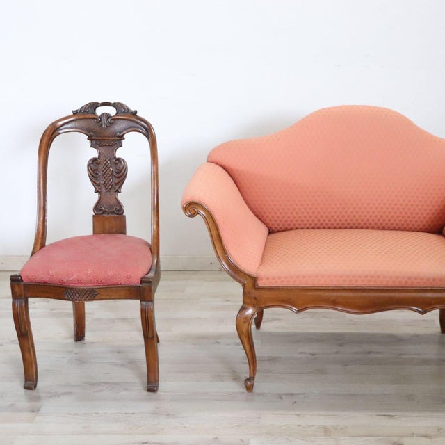 Louis XV Walnut Small Sofa, 1900s For Sale - Image 9 of 18