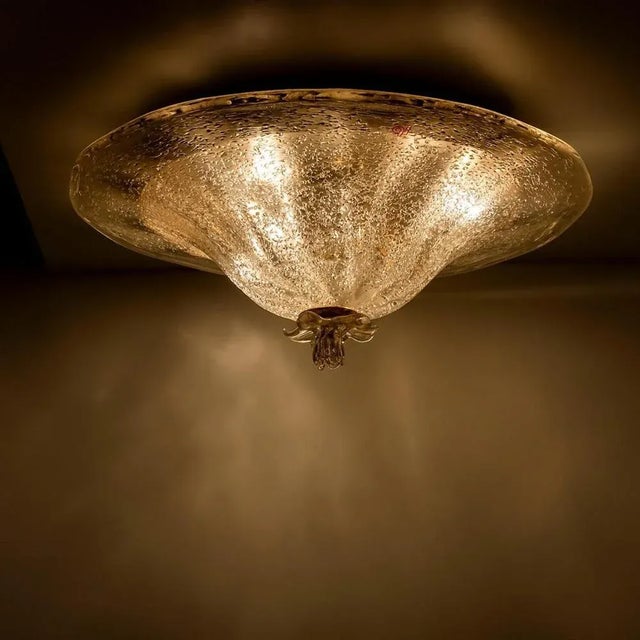 Clear Glass Flush Mount in Murano Glass from Barovier & Toso, Italy, 1969 For Sale - Image 13 of 15