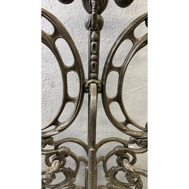 Antique Victorian Ornate Cast Iron Hall Stand with Marble Base, 19th Century For Sale - Image 9 of 18