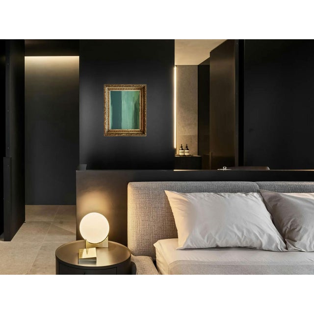 Green “Cedar Pine" Green Abstract Art in Antique Frame, Transitional Living Room Art by JTS For Sale - Image 8 of 10