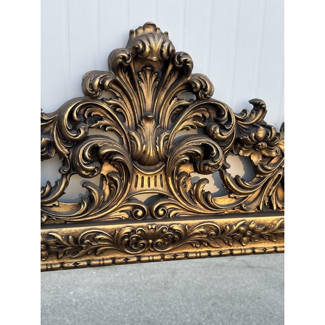 Wood Large Baroque Wooden Mirror, 1940s For Sale - Image 7 of 14