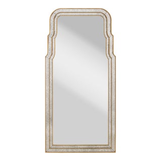 Bunny Williams for Mirror Home Antiqued Mirror Framed Mirror, Burnished Gold Leaf For Sale