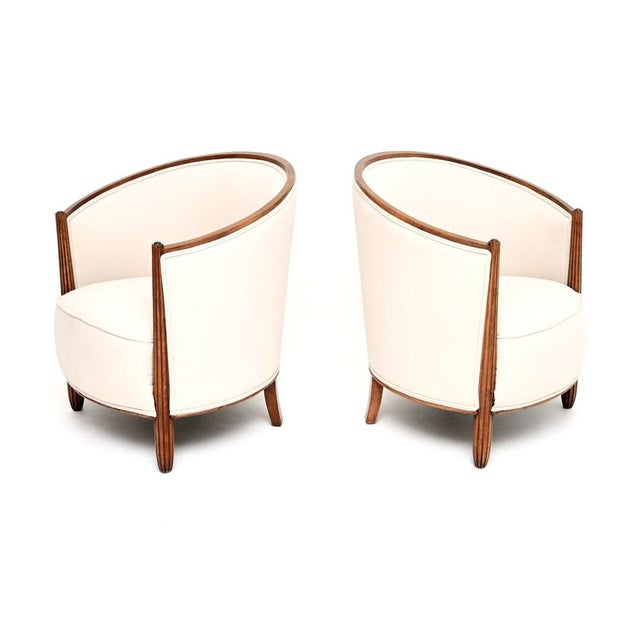Mid-Century Modern Art Deco French Armchairs from Paul Follot, 1920s, Set of 2 For Sale - Image 3 of 10