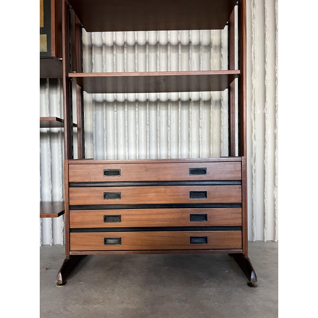 1960s Mid-Century Modern Italian Teak Wall Unit, 1960s For Sale - Image 5 of 9