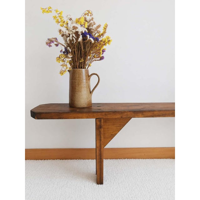 Rustic Wooden Farm Benches, 1940s, Set of 2 For Sale - Image 4 of 11