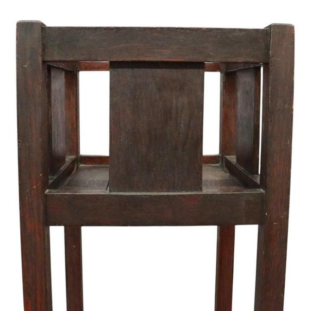 1920s Stickley School Arts & Crafts Mission Oak Plant Stand C1920 For Sale - Image 5 of 7