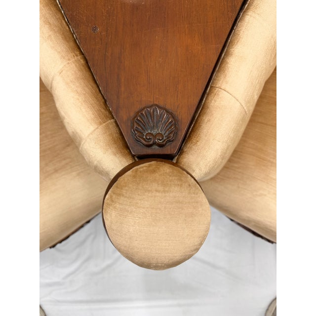 Late 19th Century Victorian Velvet Upholstery Gossip Chair For Sale - Image 4 of 9