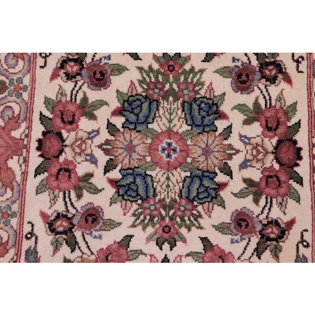 Shabby Chic Pak-Persian Beige/Green Wool Rug - 1'7'' X 2'3'' For Sale - Image 4 of 9