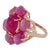 Bochic “Flamenco” Ruby & Star Ruby 18k Gold & Silver Large Cocktail Ring Size 6 For Sale
