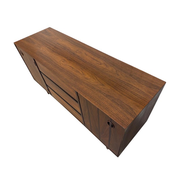 Mid-Century Modern Mid-Century Modern Stanley Walnut Sideboard - Refinished! For Sale - Image 3 of 12