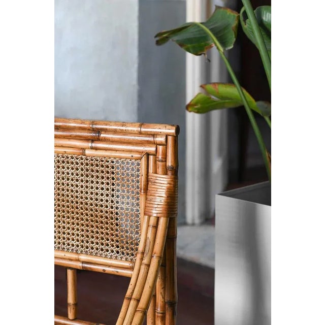 Wood Double Bed with Bamboo and Vienna Straw Headboard, 1980s For Sale - Image 7 of 11