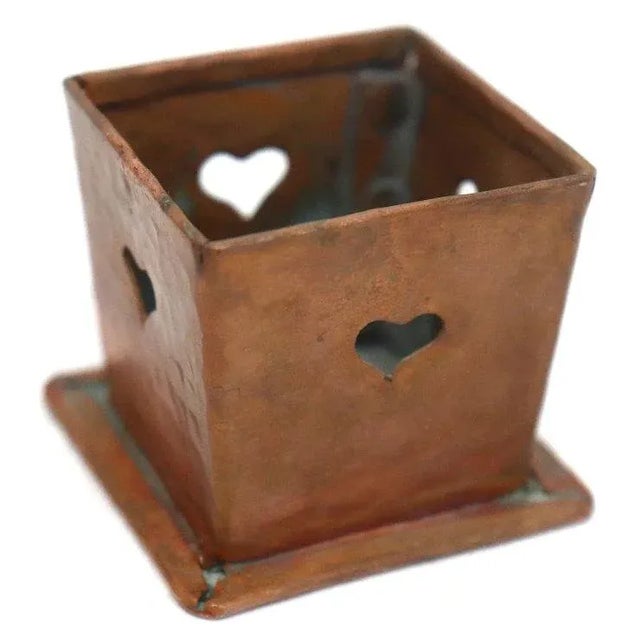 American Arts and Crafts Graduated Hammered Copper Heart Boxes - Set of 3 For Sale - Image 10 of 13