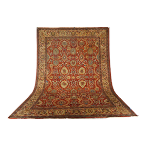 Persian Antique Sultanabad 10x14 Teal, Rust, Ivory & Blue Handmade Area Rug #1142147