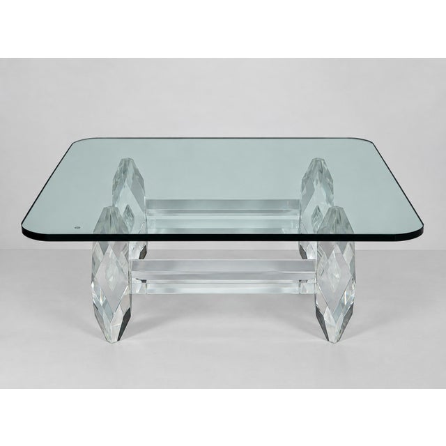 Amparo Calderon Tapia “Diamante” Sculptural Lucite & Glass Coffee Table For Sale In Los Angeles - Image 6 of 18