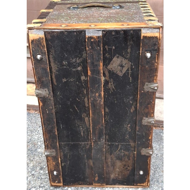 19th Century American Dome Top Travel Storage Trunk, Refurbished For Sale - Image 12 of 15