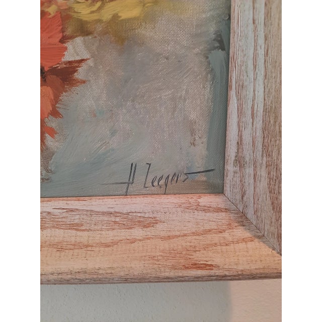 Mid-Century Modern Mid Century Still Life Floral Painting Signed For Sale - Image 3 of 8
