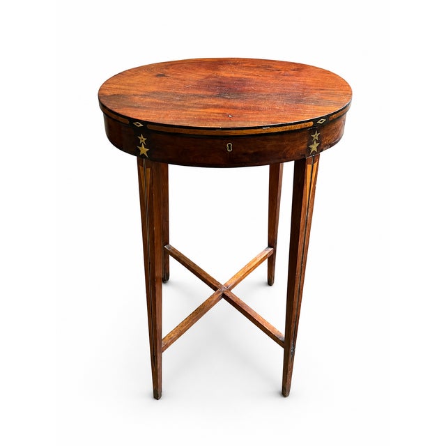 Early 19th Century Empire Mahogany Sewing Table with Brass Star Inlay by Jean-Joseph Chapuis For Sale - Image 10 of 10