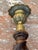 Brown Pair of Oak Barley Twist Candlesticks With Brass Sconces For Sale - Image 8 of 9